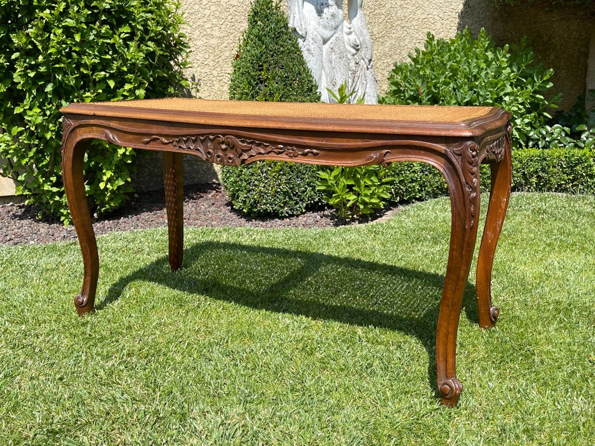 Louis XV Style Walnut & Canning Piano Bench-photo-4