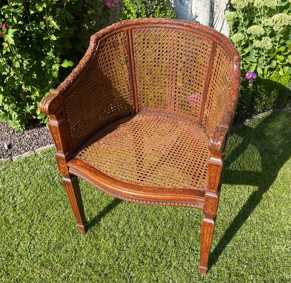 Louis XVI Style Cannage Armchair-photo-1