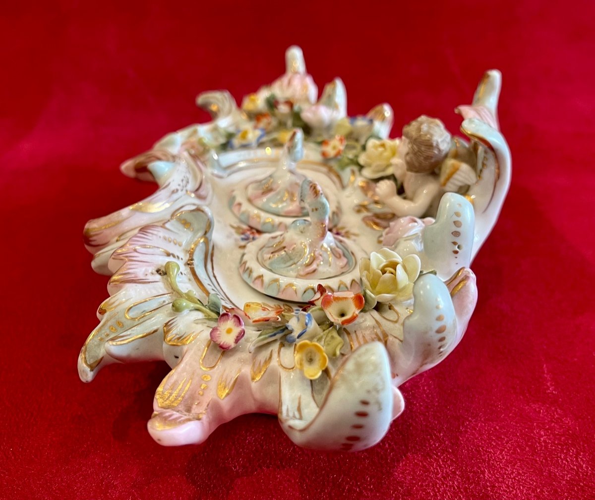 Meissen - Porcelain Inkwell-photo-5