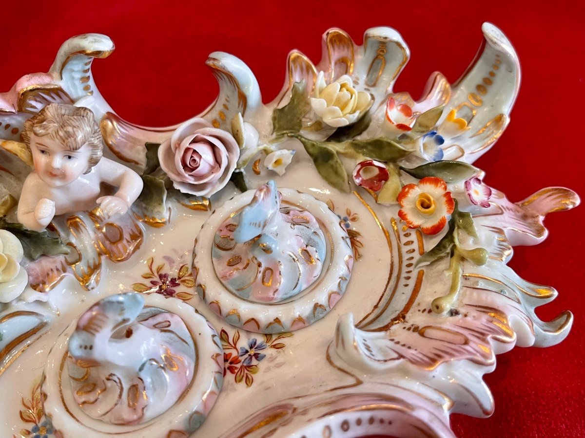 Meissen - Porcelain Inkwell-photo-7