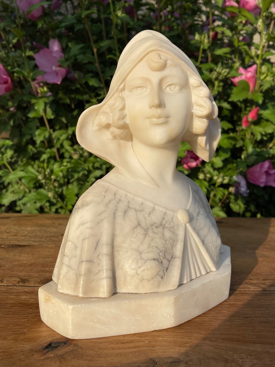 Bust Of Woman In Alabaster-photo-2