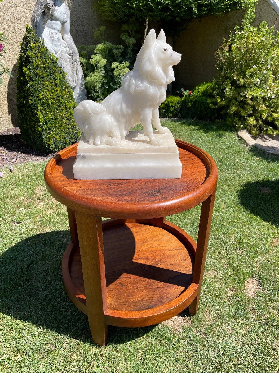 Alabaster Sculpture, Small Shepherd Dog-photo-6