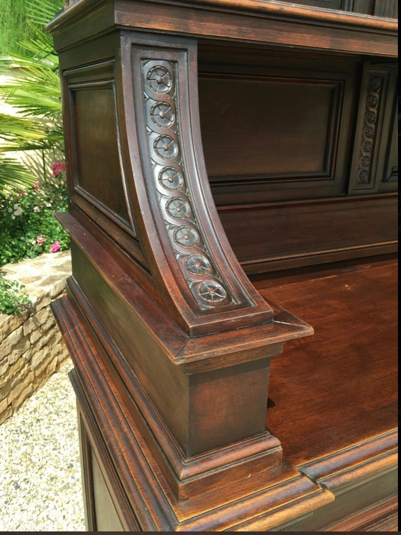 Buffet / Sideboard In Solid Walnut Renaissance Style-photo-8