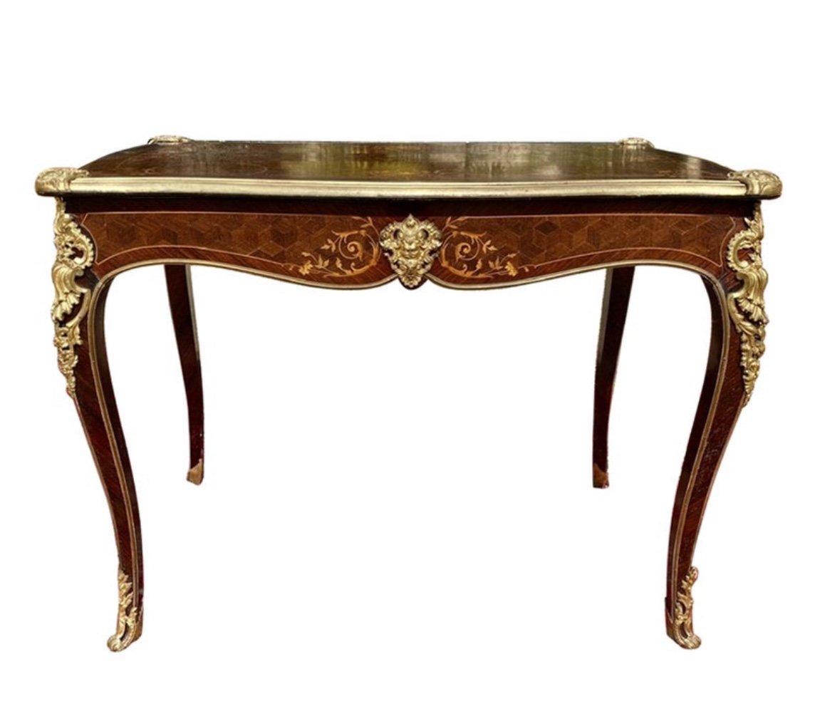 Alexandre CHEVRIÉ - Bureau Marqueterie & Bronze Style Louis XV