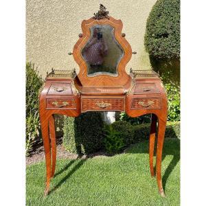 Louis XV Style Marquetry & Bronze Dressing Table