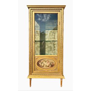 Louis XVI Style Showcase In Golden Wood