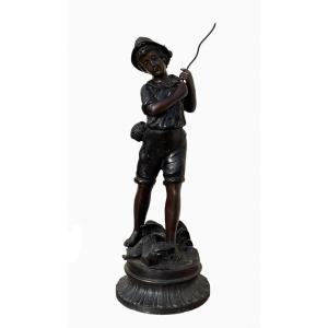 Bronze, Young Boy Fishing
