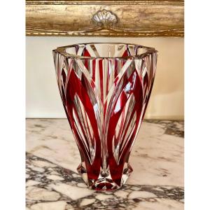 Saint Louis - Red Lined Crystal Vase