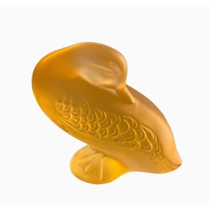 LALIQUE - Canard en Cristal Jaune