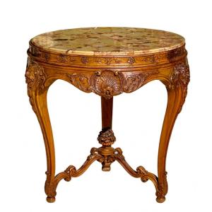 Louis XV Style Walnut Pedestal Table
