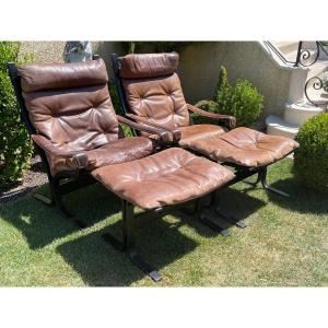 Ingmar Relling - 2 Siesta Armchairs And Footstools