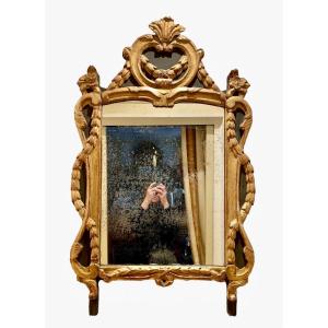 Miroir en Bois Doré Style Louis XIV