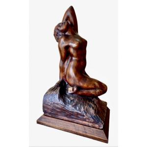 Amédéo Gennarelli - Mahogany Sculpture, Female Nude 