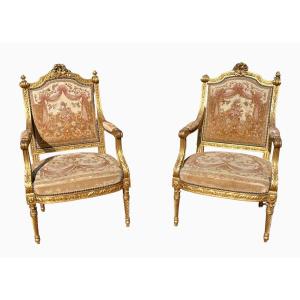 Pair Of Napoleon III Armchairs 