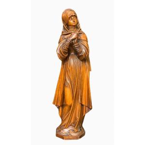 Virgin Of Nuremberg In Carved Boxwood 