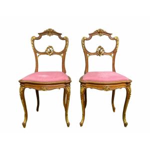 Pair Of Louis XV Style Mahogany Chairs