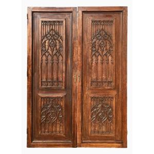 Pair Of Neo-gothic Communication Doors 
