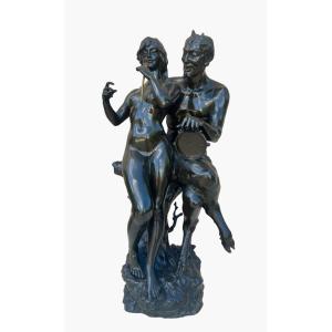 Clodion - Bronze, Satyr And Baccante 