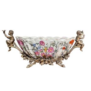 WONG LEE 1895 - Coupe en Porcelaine & Bronze