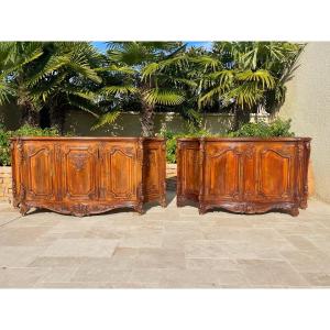 2 Louis XV Style  Walnut Buffets Or Sideboards