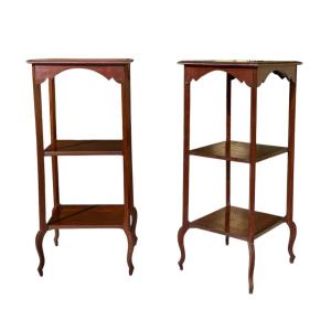 Pair Of Louis XV Style Mahogany Stools