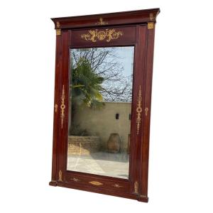 Miroir en Acajou Style Empire, H 2m33