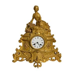 Pendule en Bronze Doré Napoléon III 