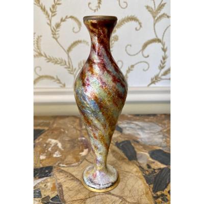 Jules Sarlandie - Enameled Copper Vase Limoges