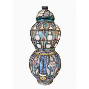 Maroc - Large Ceramic Vase With Metal Frame