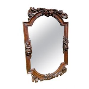 Large Renaissance Style Oak Mirror