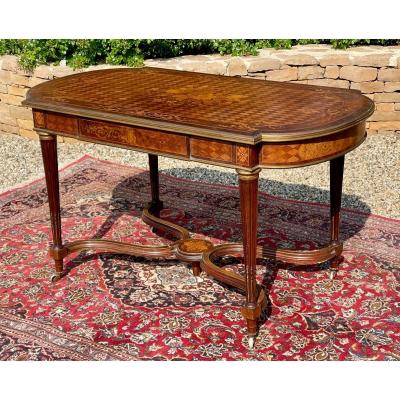 Middle Table Marquetry & Beonze Napoleon III Period