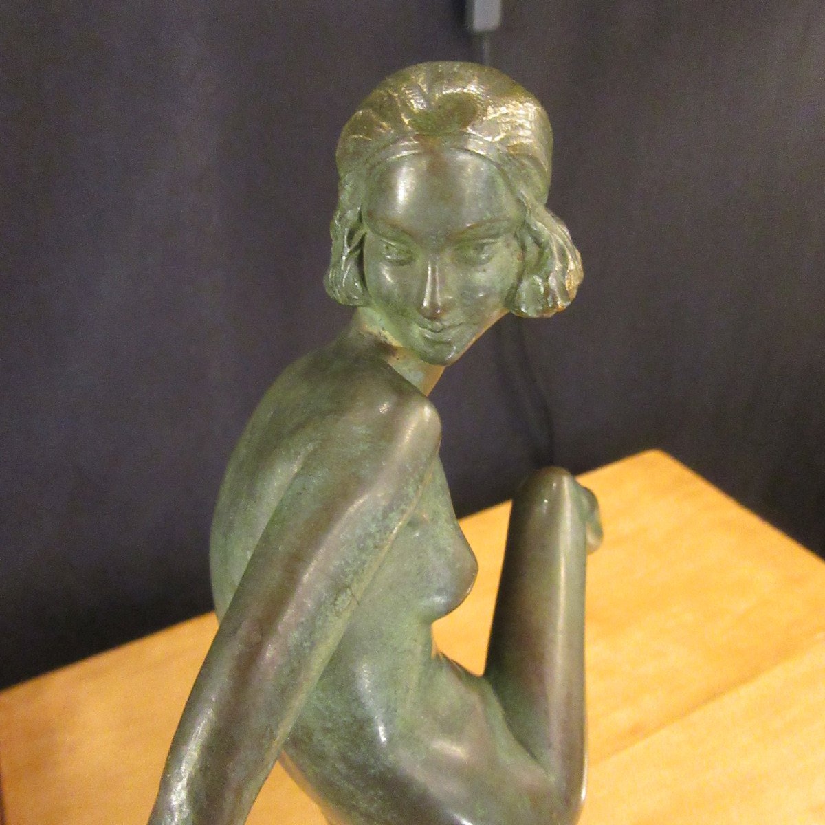 Bronze Patine Verte Pierre Laurel Pour Marcel Guillemard 1930-photo-3