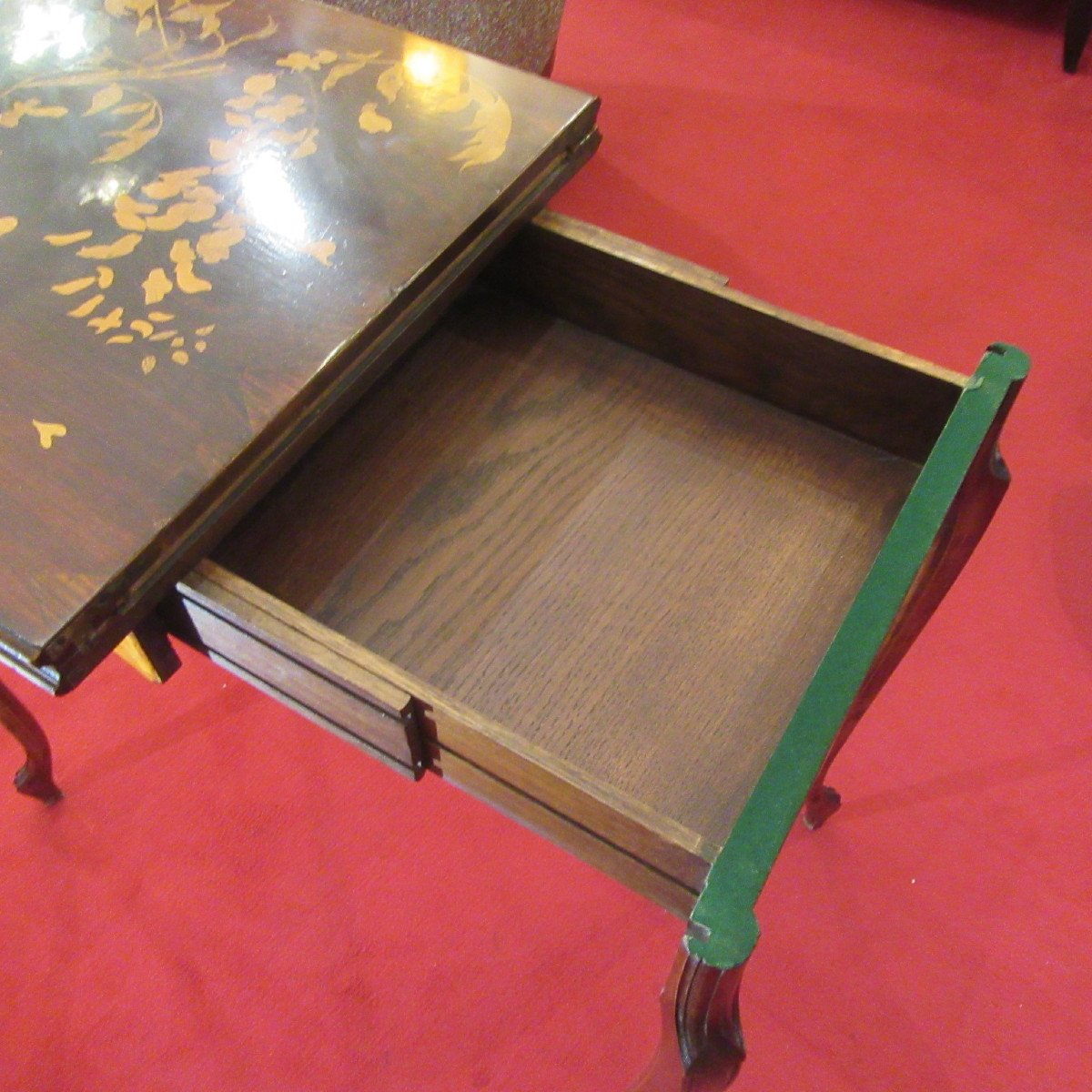 Games Table Signed Gallé In Rosewood In Excellent Condition. Art Nouveau Period-photo-1