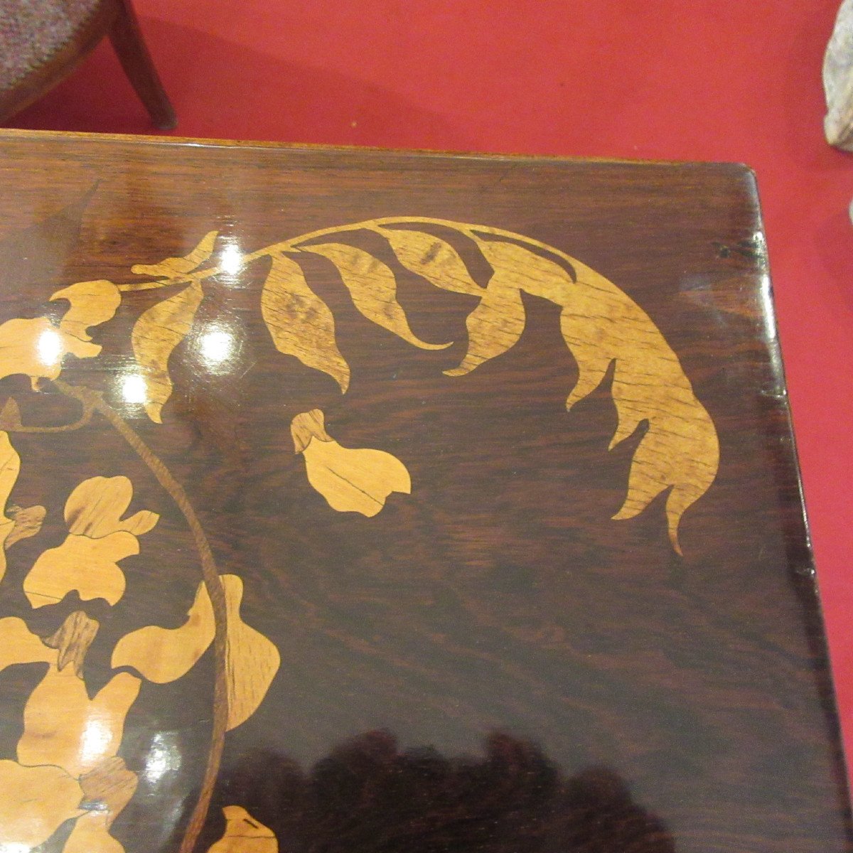 Games Table Signed Gallé In Rosewood In Excellent Condition. Art Nouveau Period-photo-8