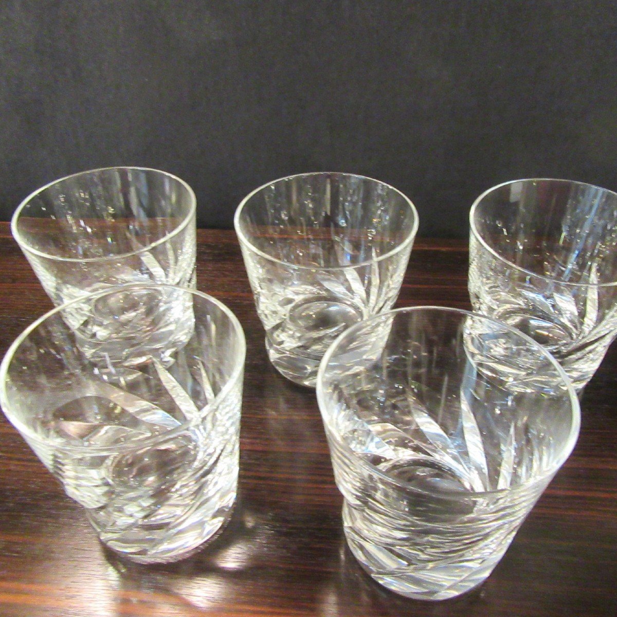 4  Saint Louis Crystal American Whiskey Glasses Jersey Model  -photo-2