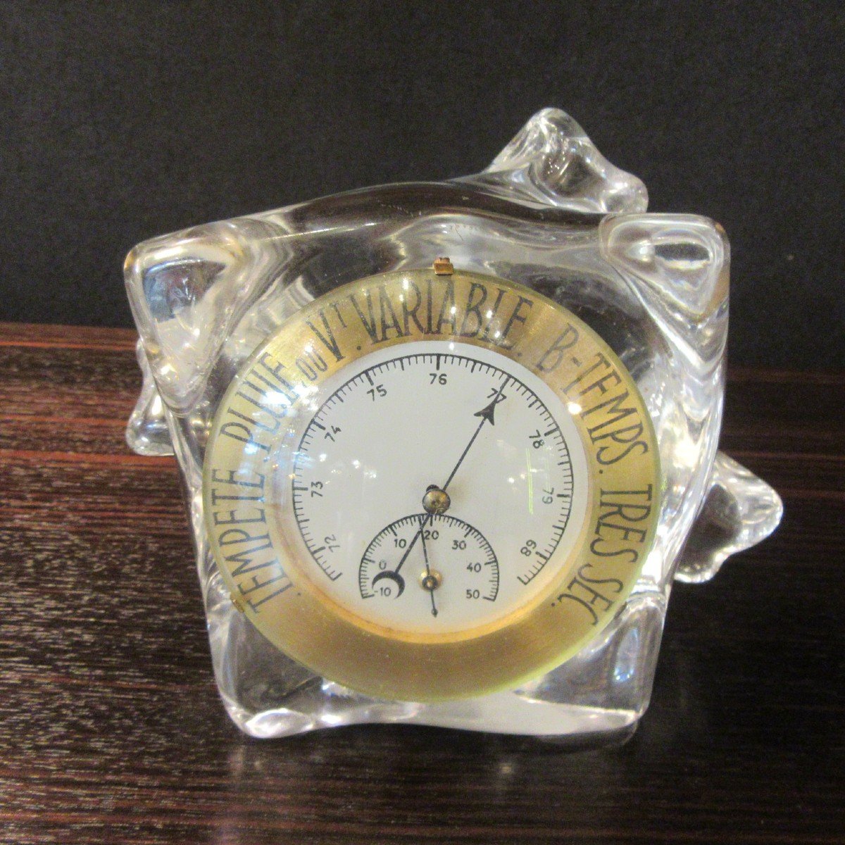 Glass Barometer Signed Schneider 