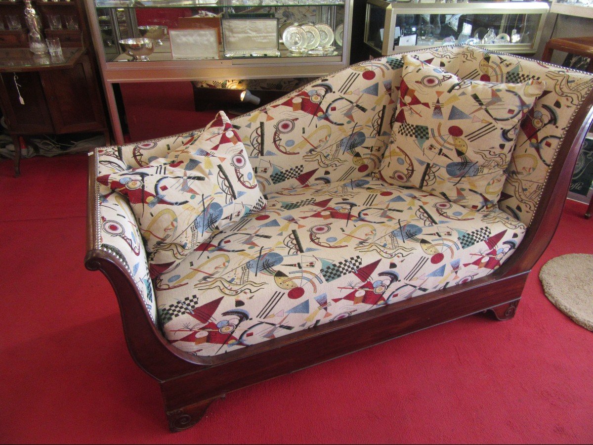 Daybed Late Empire Period. Renovated In The Old Fashioned Fabrics In The Style Of Kandinsky-photo-2