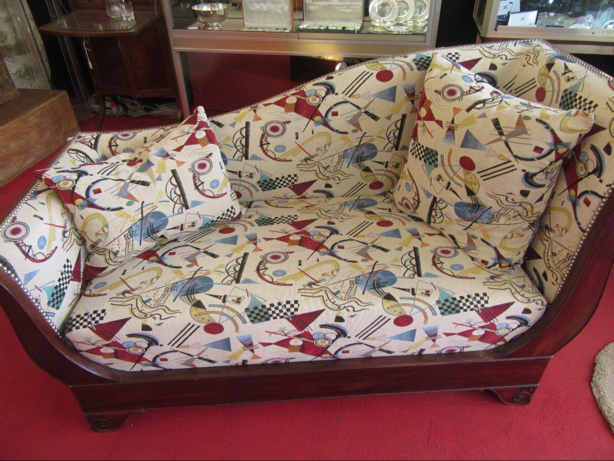 Daybed Late Empire Period. Renovated In The Old Fashioned Fabrics In The Style Of Kandinsky-photo-3