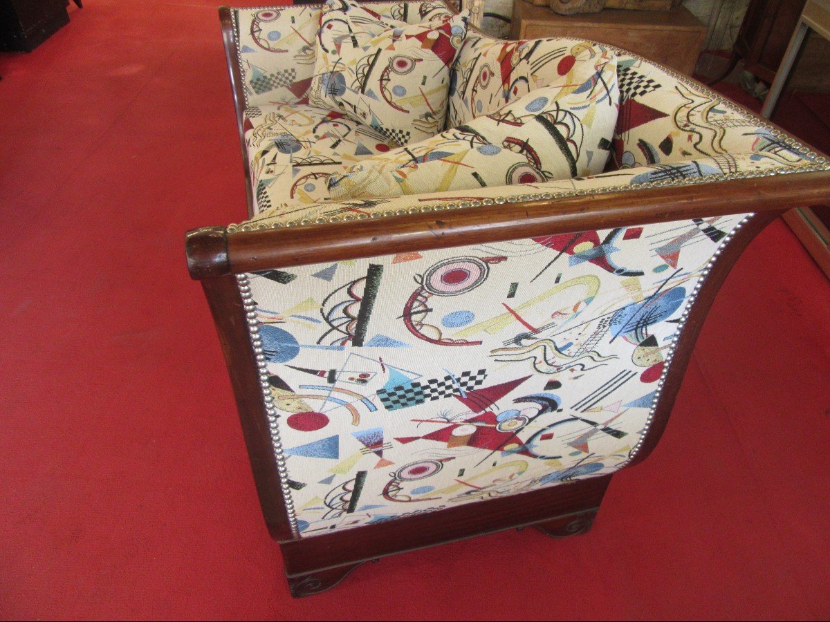 Daybed Late Empire Period. Renovated In The Old Fashioned Fabrics In The Style Of Kandinsky-photo-4