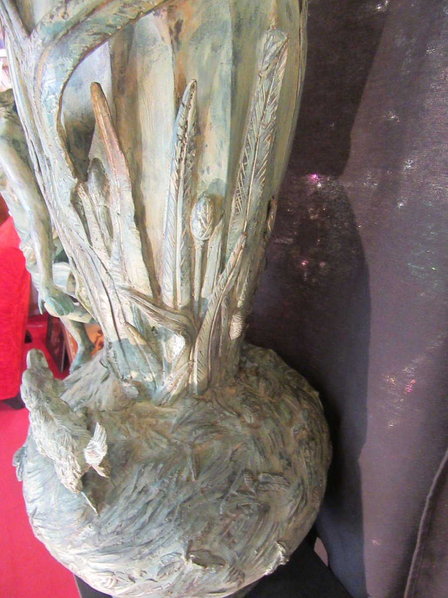 Vase en bronze Epoque Art Nouveau Louis Auguste MOREAU (attribué) -photo-4