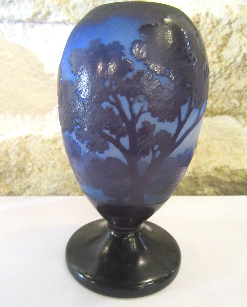 Gallé Rare Blue Vase