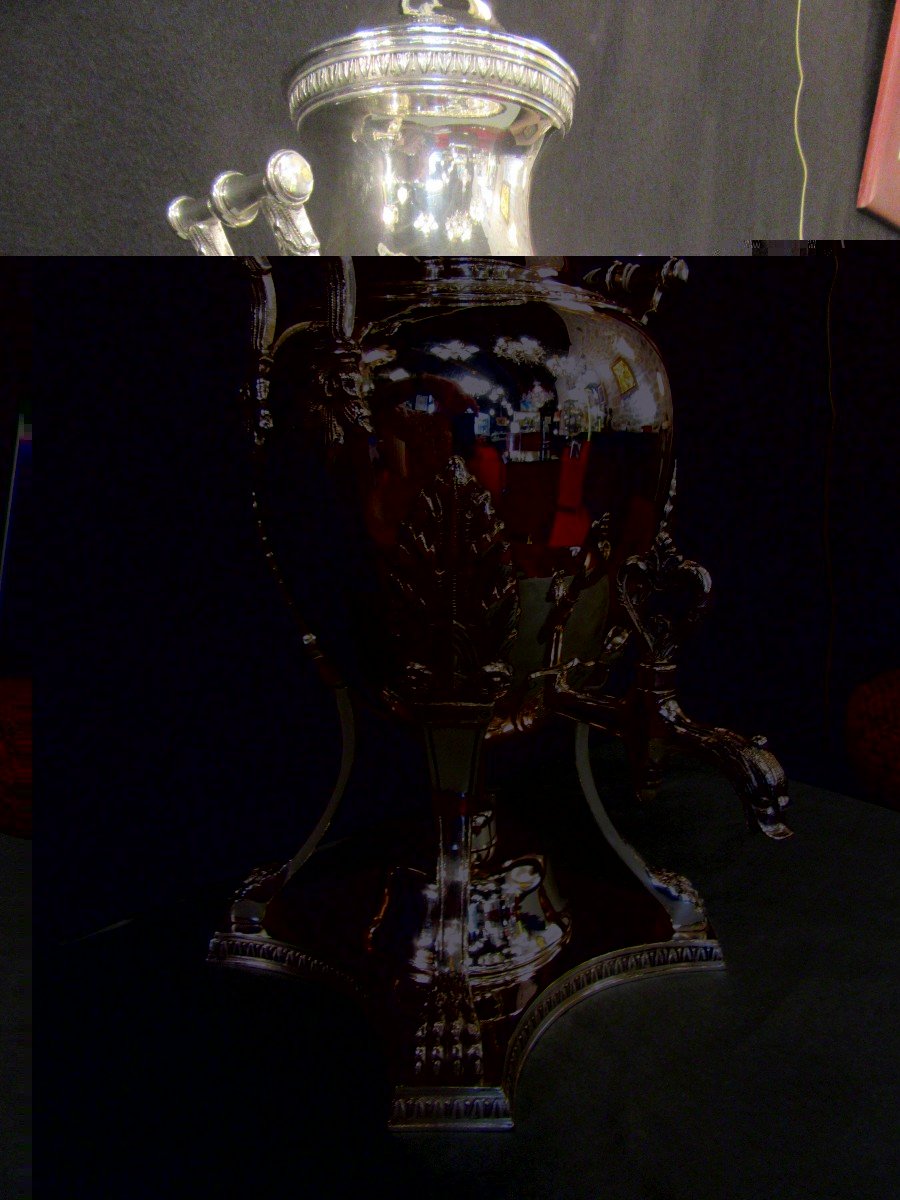 Samovar Grand modèle en métal argenté-photo-2