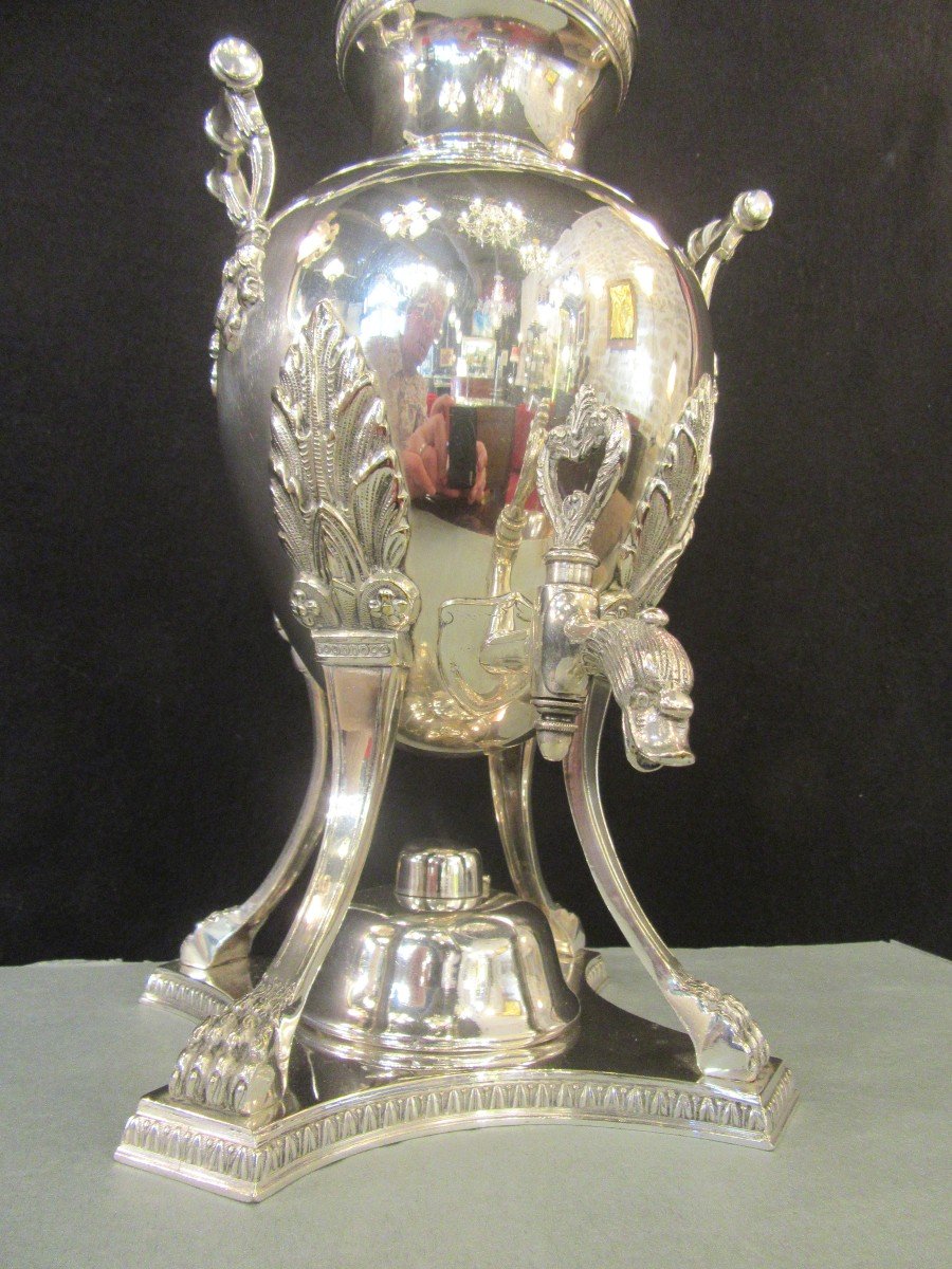 Samovar Large Model In Silver Metal-photo-3