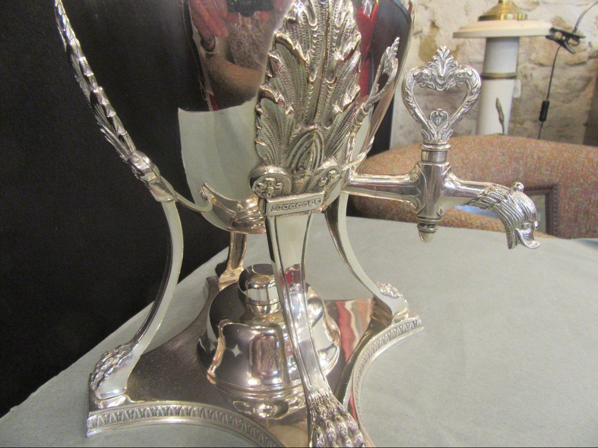 Samovar Grand modèle en métal argenté-photo-4