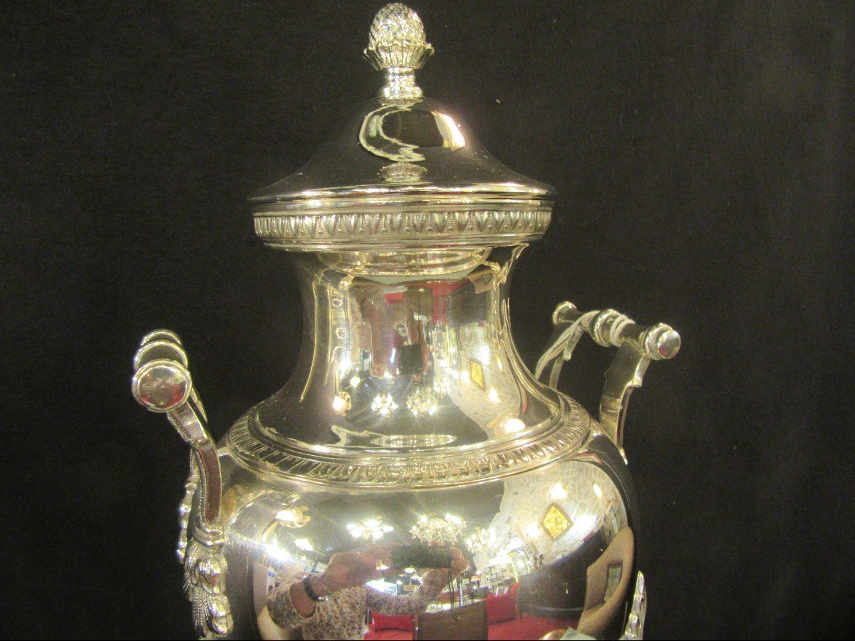 Samovar Large Model In Silver Metal-photo-1