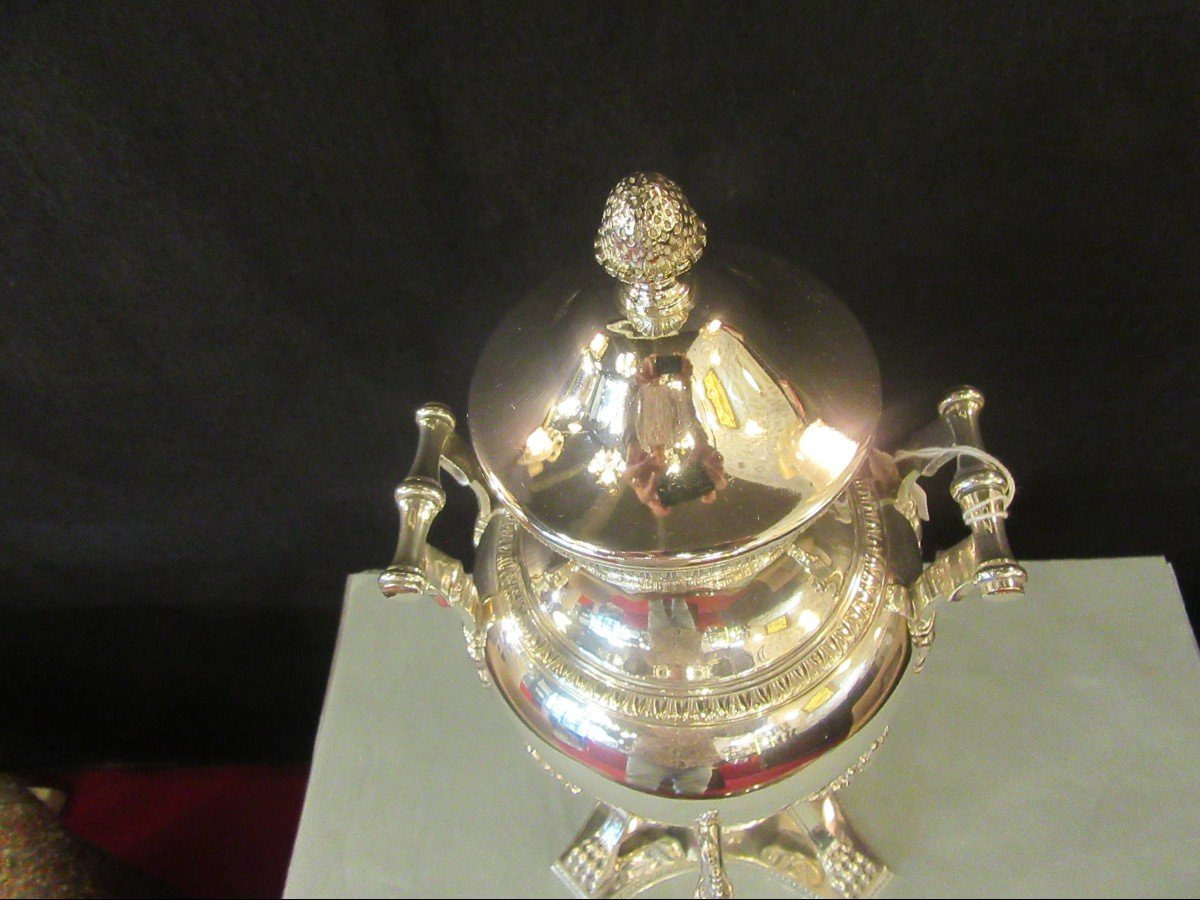 Samovar Grand modèle en métal argenté-photo-2