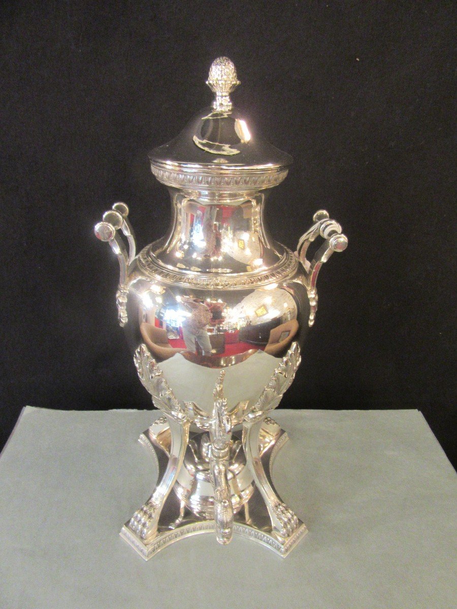 Samovar Grand modèle en métal argenté