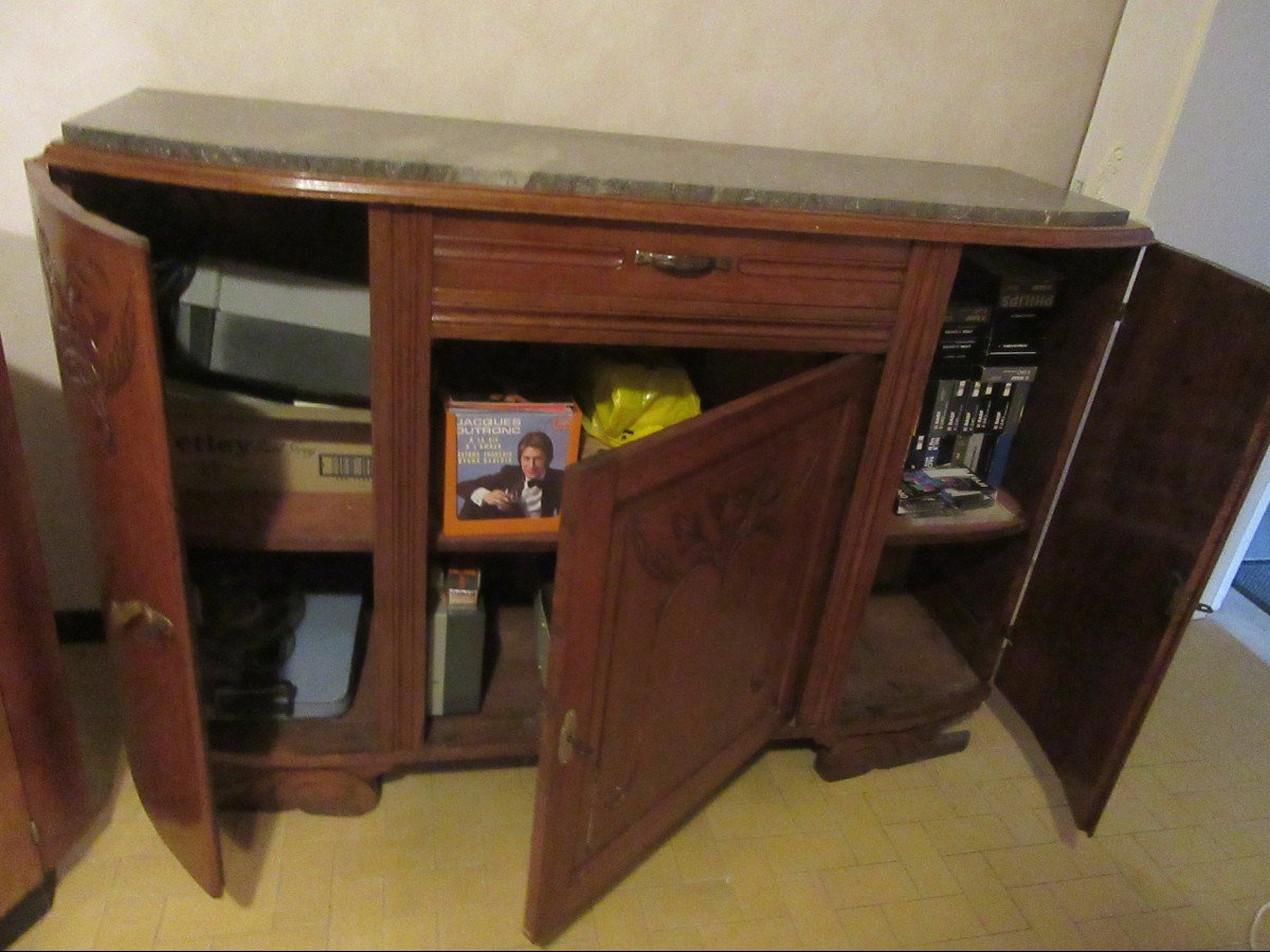 1930s/40s Art Deco Buffet Or Sideboard In Solid Oak-photo-4