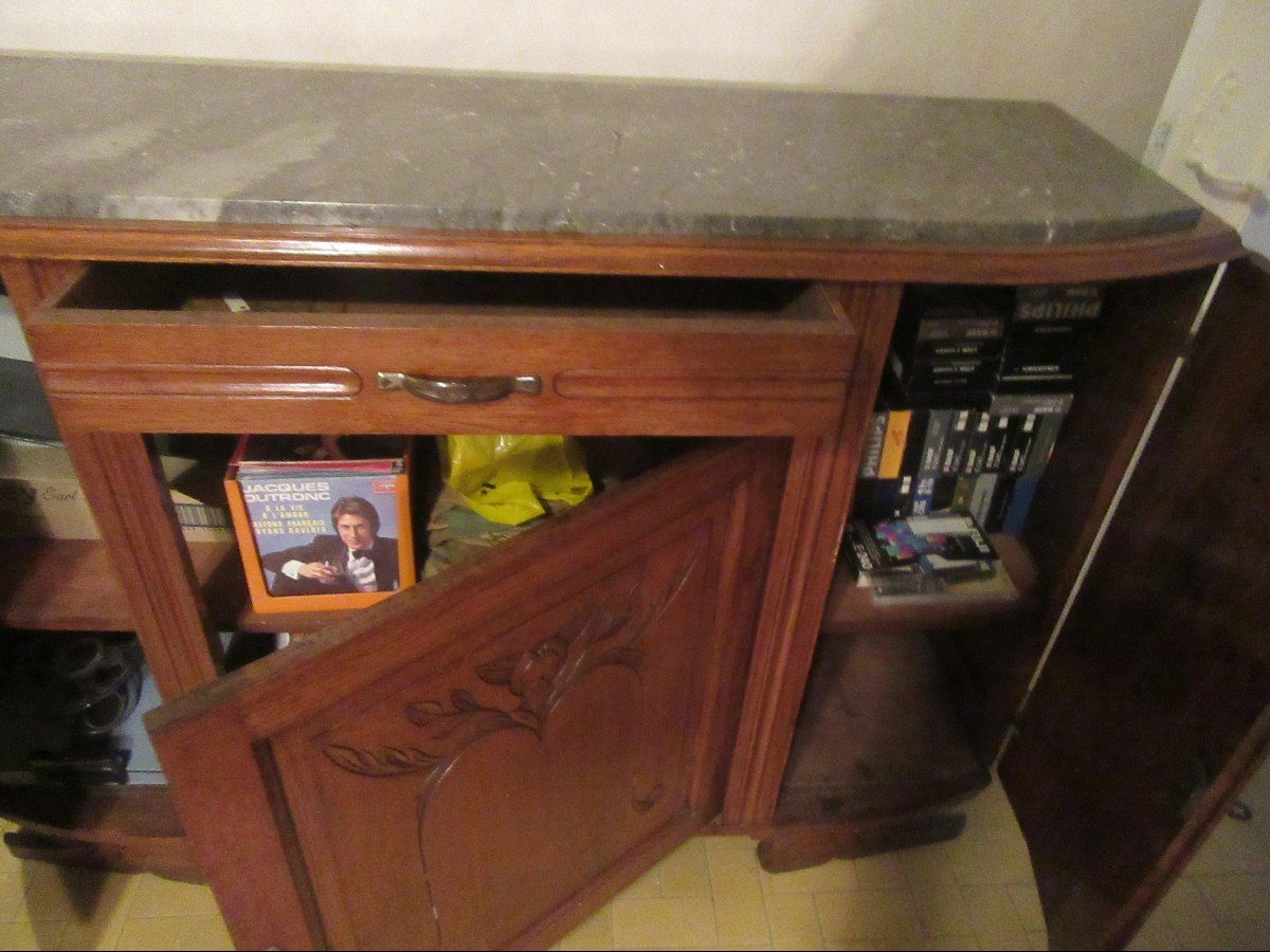 1930s/40s Art Deco Buffet Or Sideboard In Solid Oak-photo-5