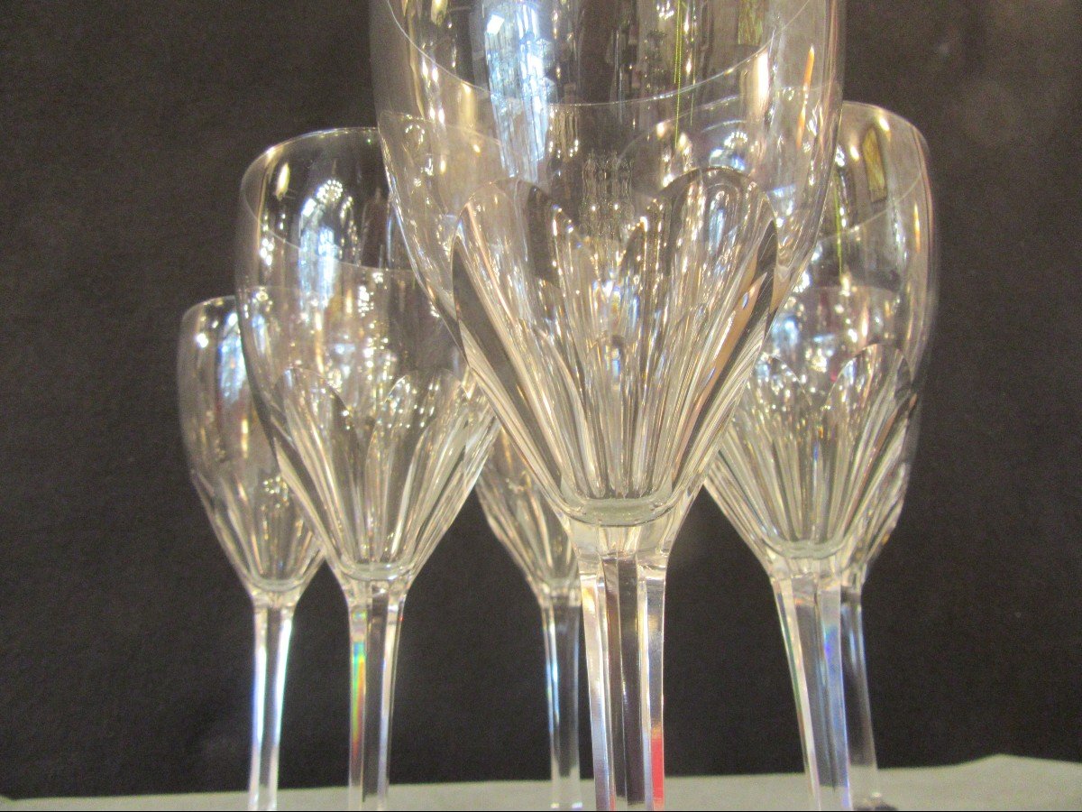 Baccarat Crystal 6 Water Glasses Genova Model-photo-2